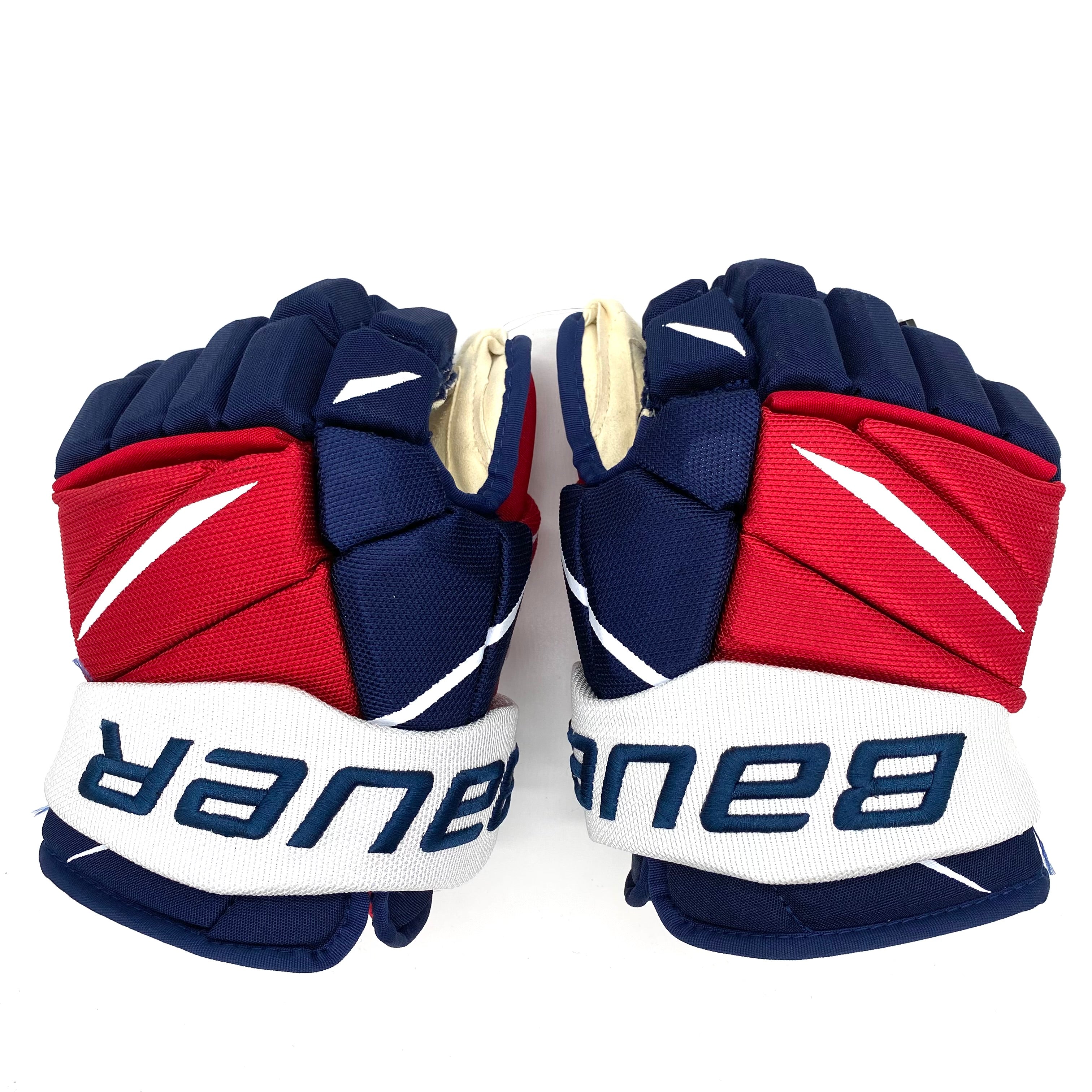 Bauer Vapor 2X Pro - Gant d'occasion NHL Pro Stock - Capitals de Washington - Dmitry Orlov (bleu marine/rouge/blanc)